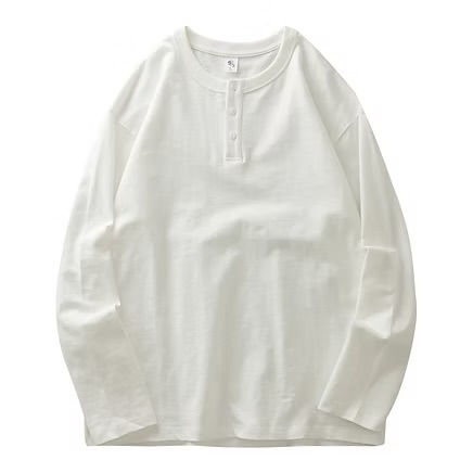 DUKEEN Camisa Henley de Manga Longa 100% Algodão