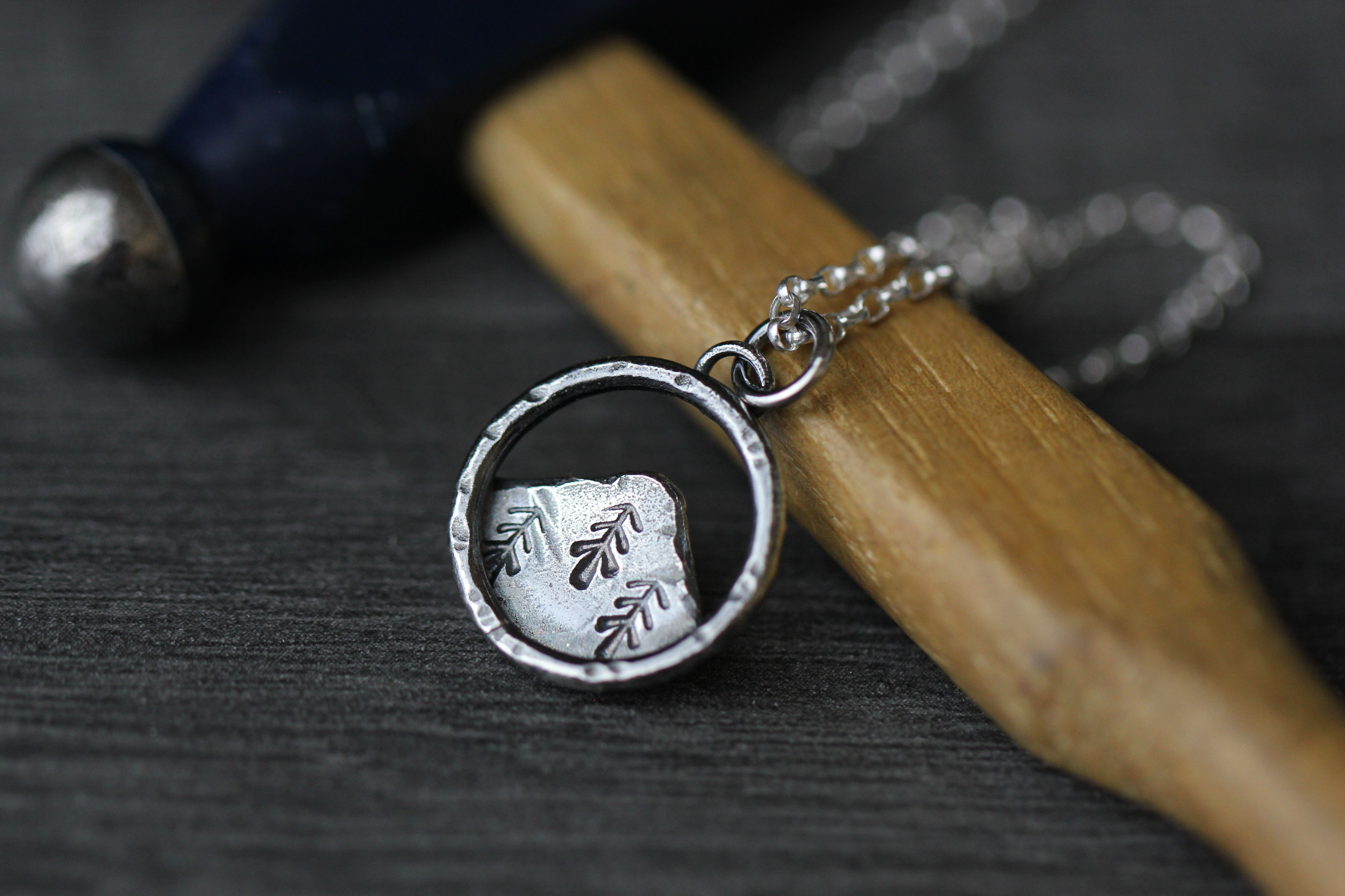 Sterling silver small mountain necklace 