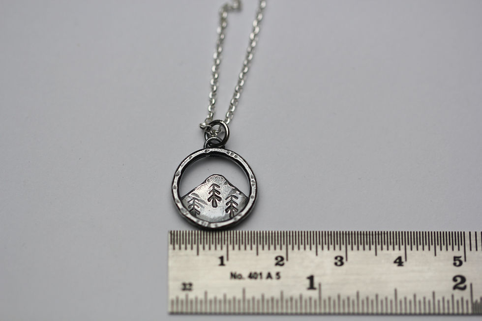 Thumbnail: Sterling silver small mountain necklace 