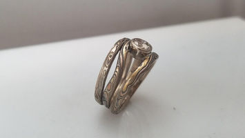 Custom Mokume Gane Ring Wedding Band Debra Tapian Arts