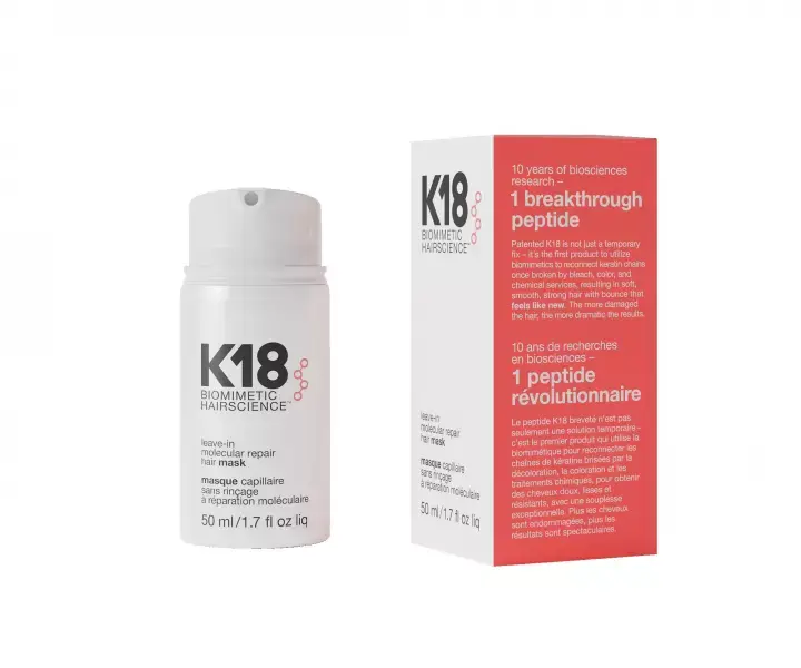 K18 Leave-In Molecular Repair Hair Mask, bezoplachová maska na vlasy s krabičkou
