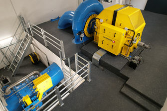 Diagonalturbine, Turbinenhaus, Maschinenhalle