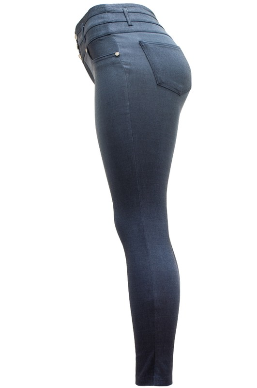 Thumbnail: Super stretchy "denim color" high waist pants
