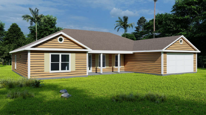 The Keystone Heights home plan exterior rendering by Quality Family Homes in Florida & Georgia