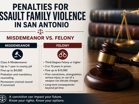 Penalties for Assault Family Violence in San Antonio: Misdemeanor vs. Felony