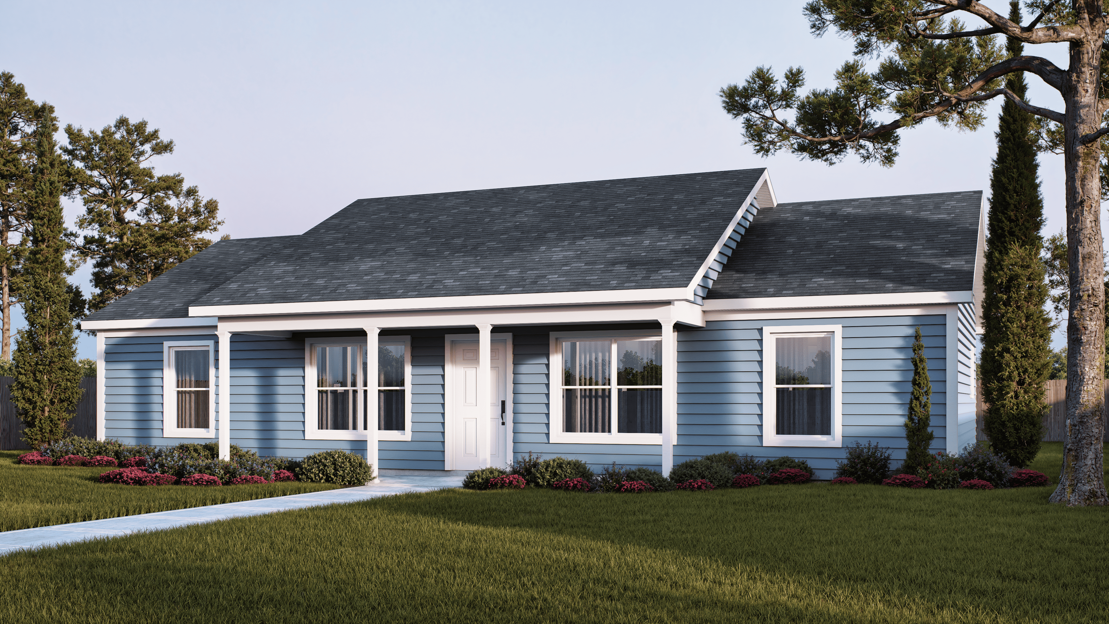 The Athens 3 home plan exterior rendering by Quality Family Homes in Florida & Georgia