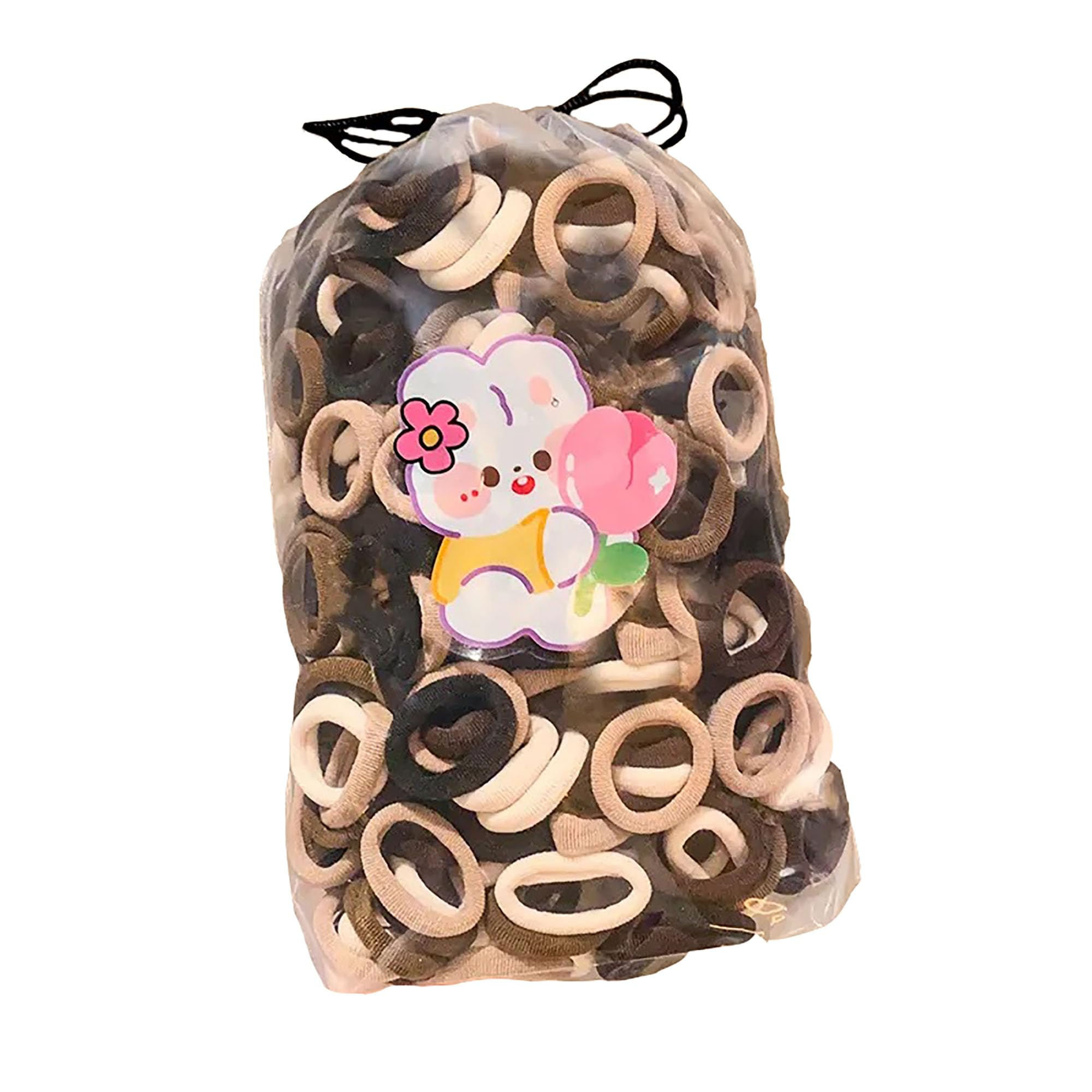 100 pcs multicolor soft cotton toddler hair bands seamless soft ponytail hair ac