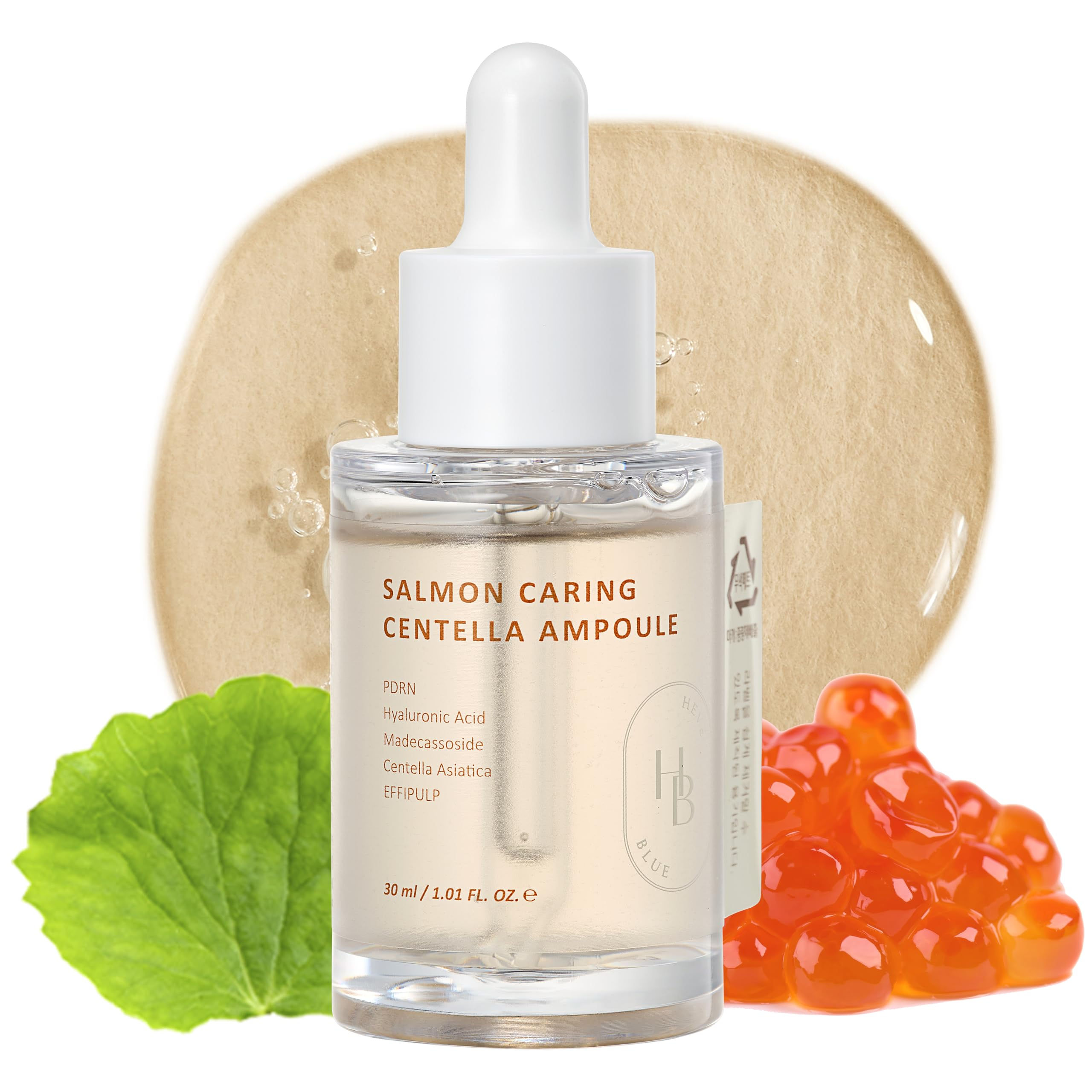 HEVEBLUE Salmon Caring Centella Ampoule - Salmon PDRN Salmon Egg Extract Centell