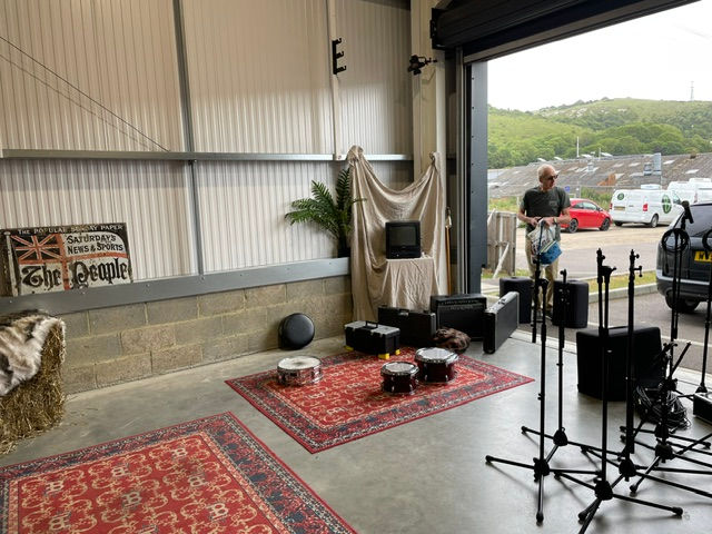 Chris prepares for filming at the video studio