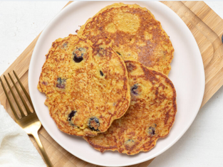 Oat Bran Blueberry Pancakes