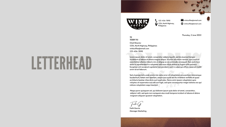 Wink Coffee sample letterhead.png