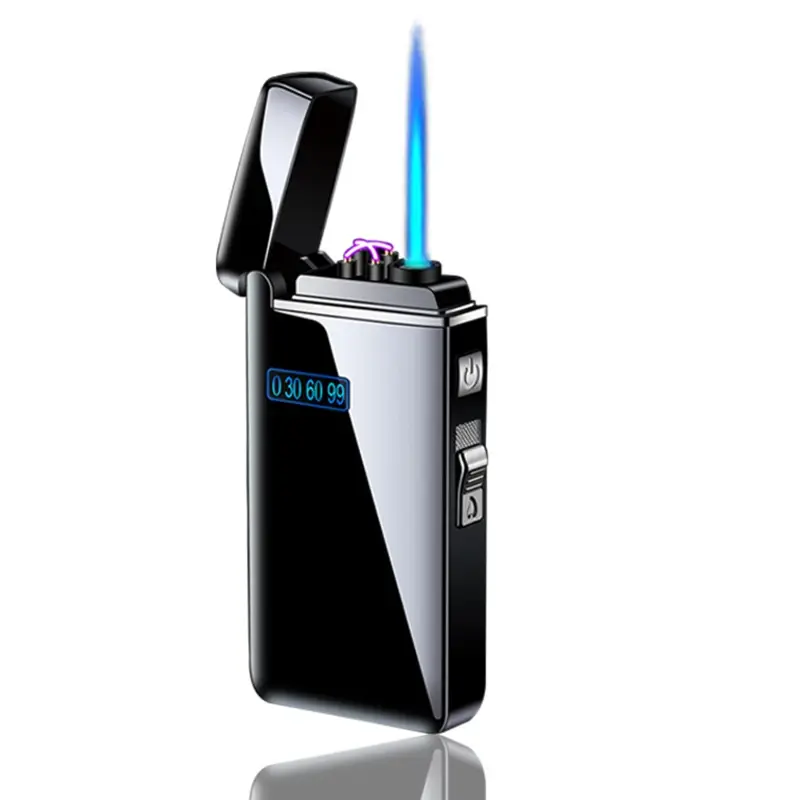 Thumbnail: New Tiktok Metal Windproof Electric USB Lighter Torch Dual Arc Chargeable Butane