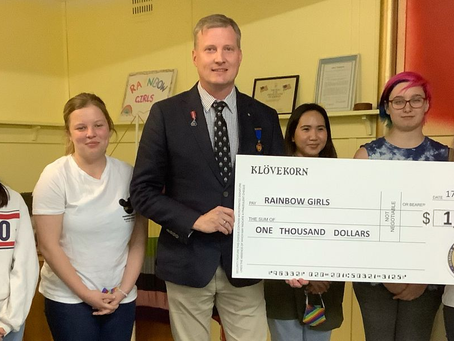 $1,000 for Rainbow Girls