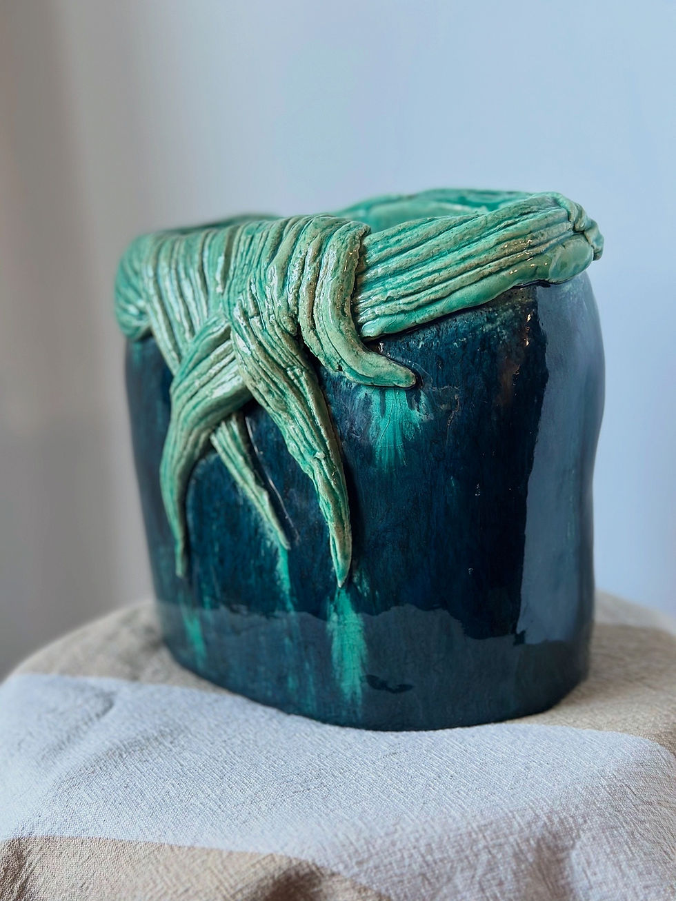 Miniature : Cache pot nuances de verts