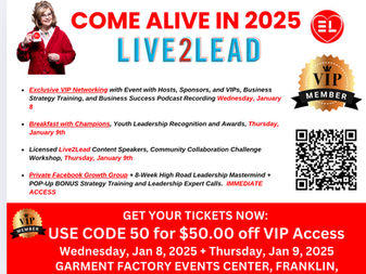 Grow into your potential. Come Alive in 2025 and Live Your Life To Lead Youself and Others
