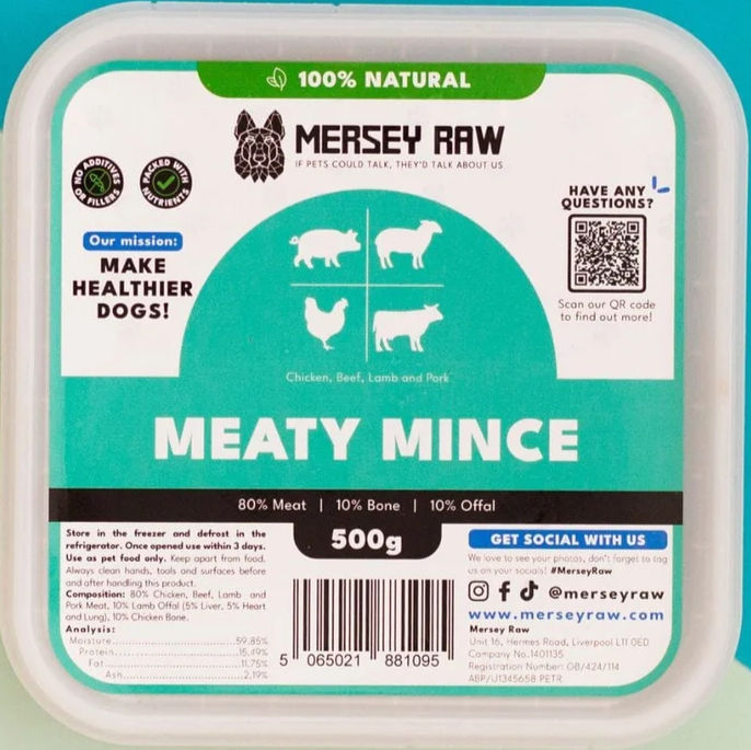 Meaty Mince 500g Mersey Raw
