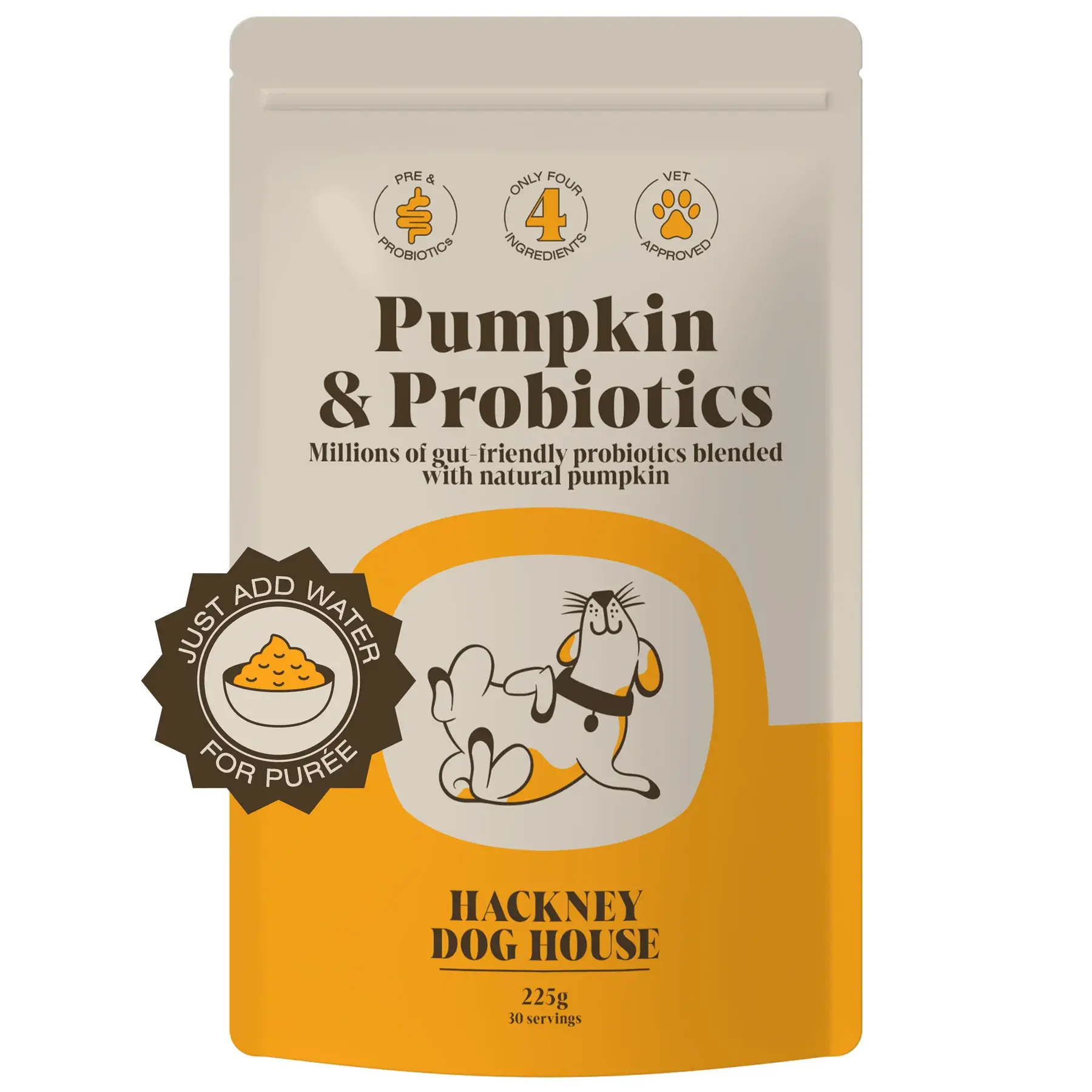 Hackney Dog House pumpkin & Probiotics 225g