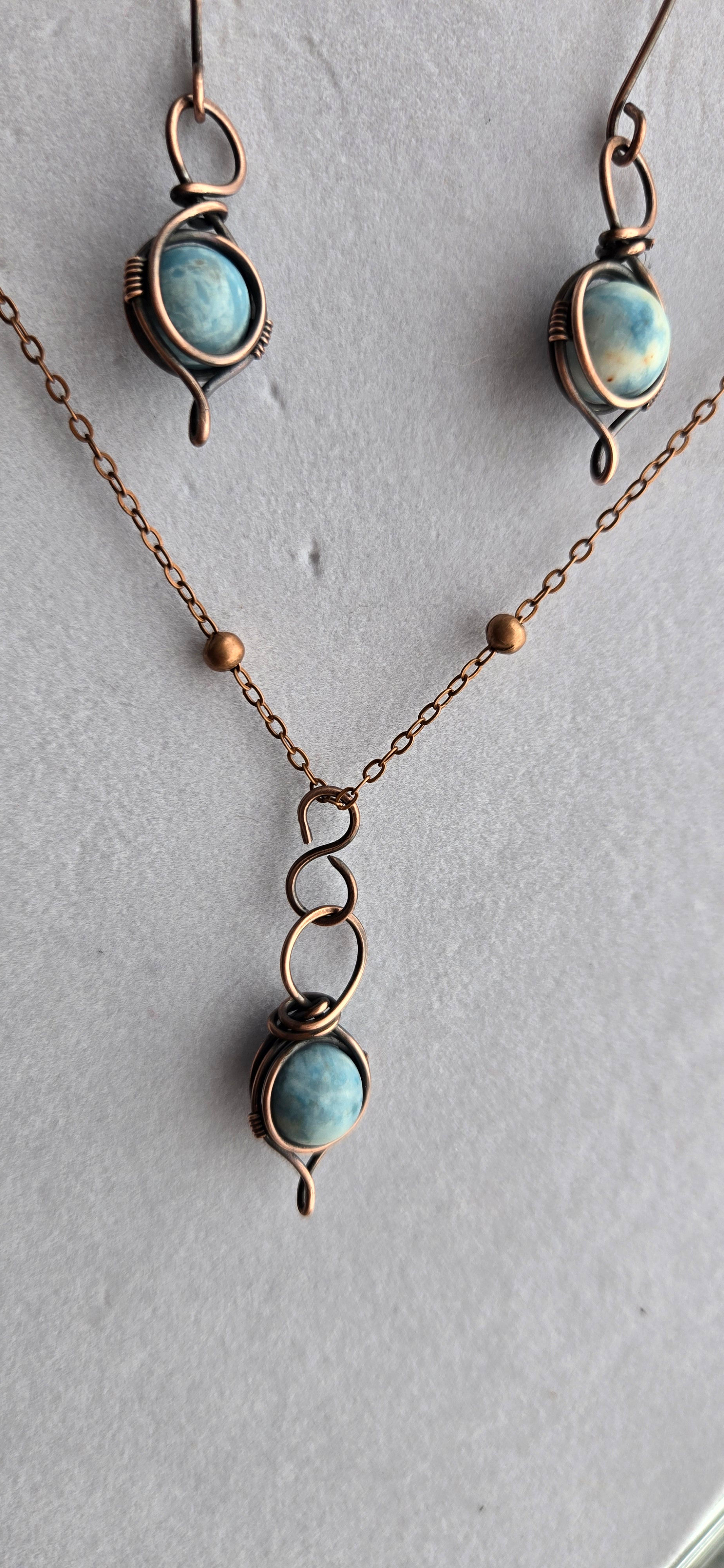 Larimar Jewelry Set in Copper 