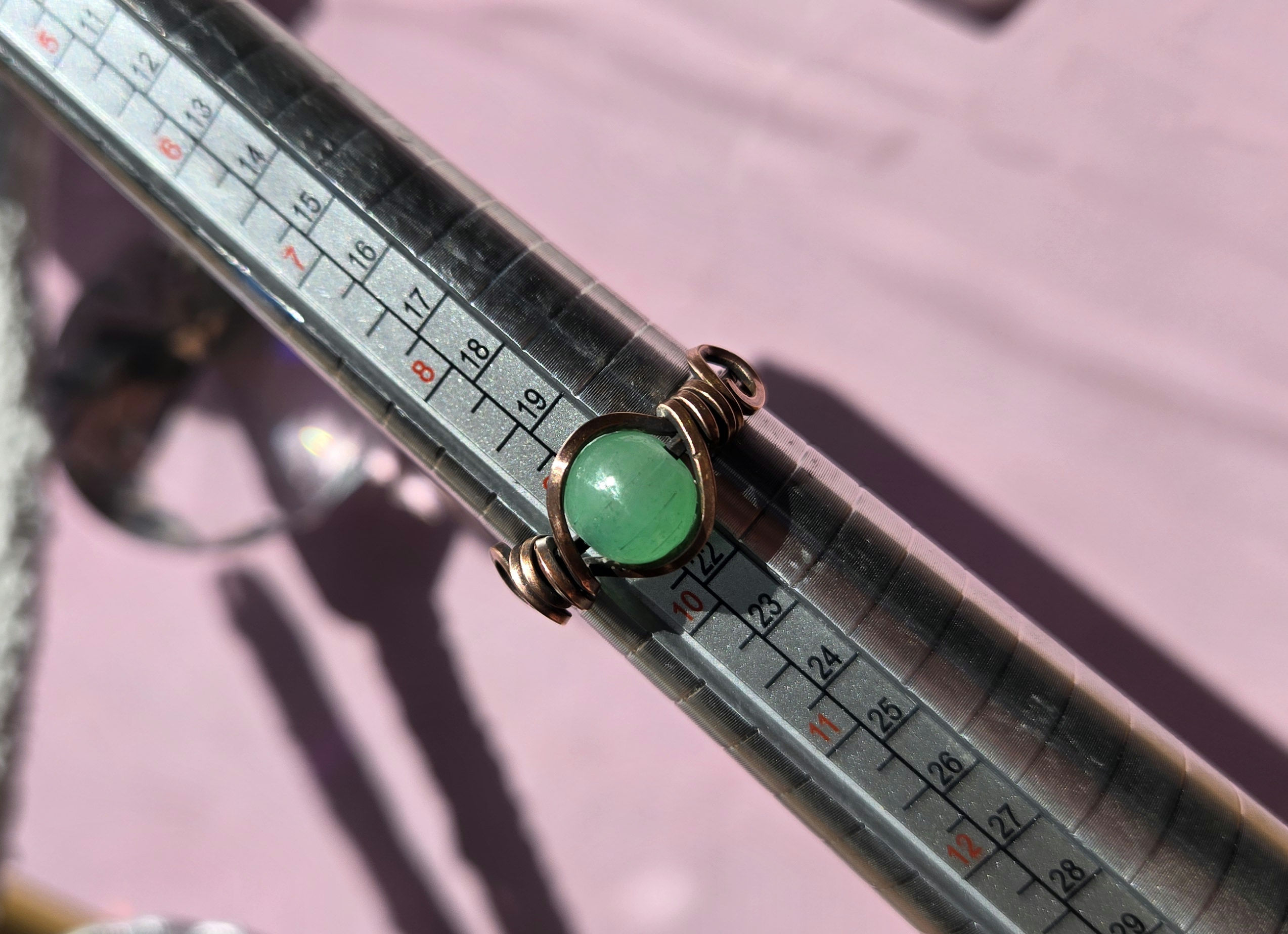 Aventurine copper ring