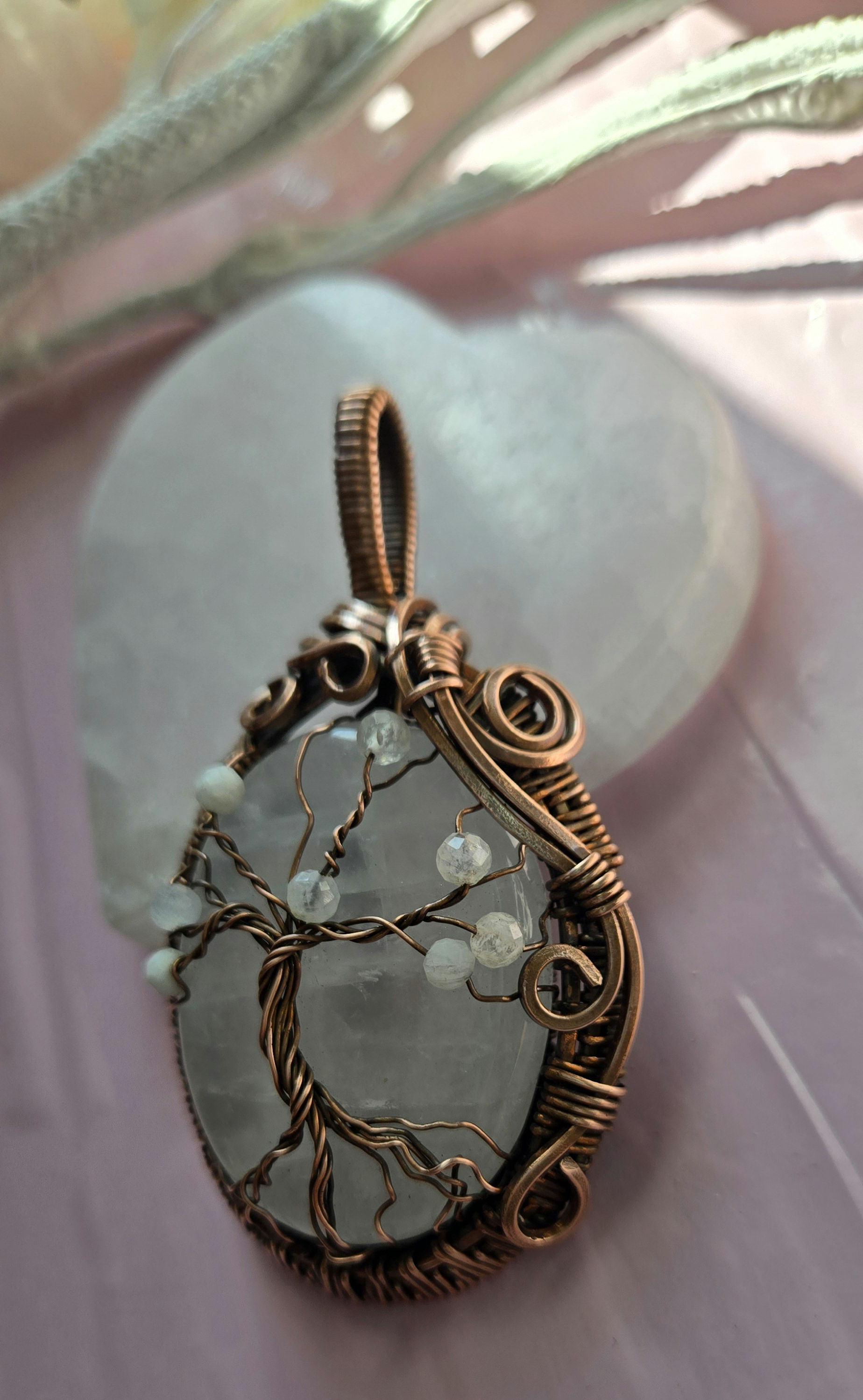 Clear Quartz Copper Pendant