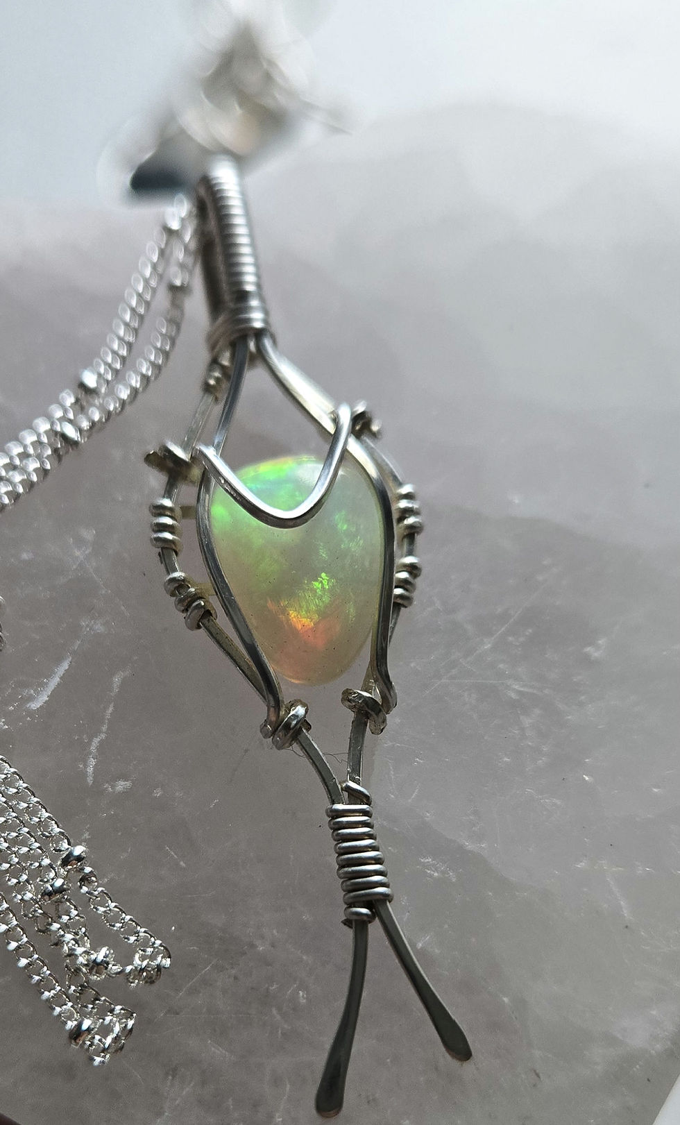 Elven style Ethiopian opal pendant