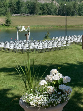 Wedding Ceremony outside by the lake