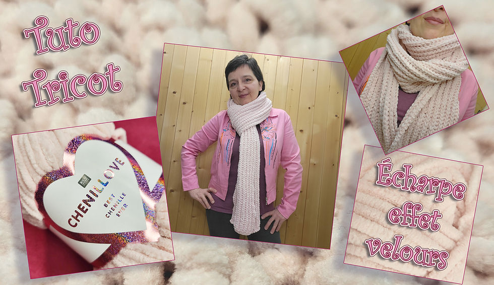 Tuto tricot : Écharpe Effet Velours