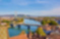 Aerial panorama of Basel of the top of the munster (church). Basel, Basel-Stadt, Switzerland._edited
