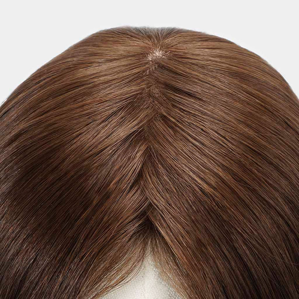 Thumbnail: “Styled silk base hair topper with high-quality Mongolian hair for natural-looking coverage and shine.”