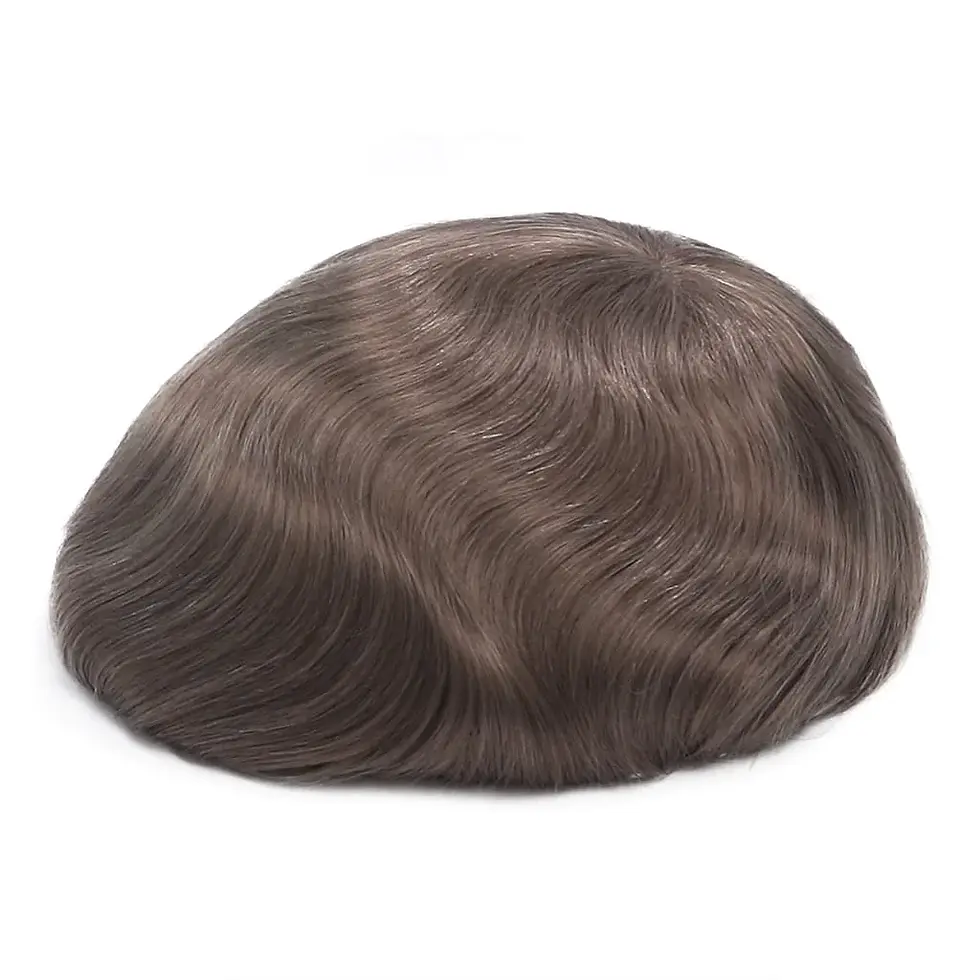 Men's Thin Skin Toupee with Lace Front V-loop Hair System