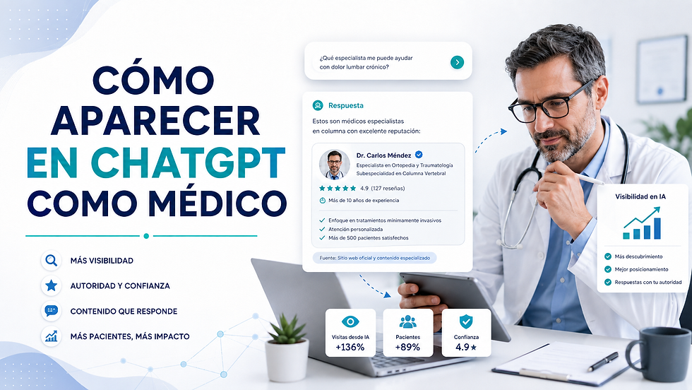 Cómo aparecer en ChatGPT como médico y aumentar visibilidad en inteligencia artificial