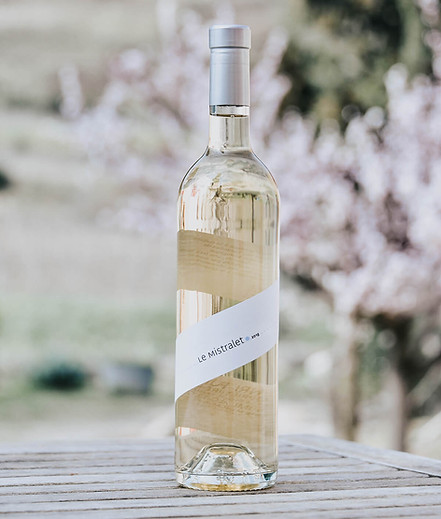 Le Mistralet white wine bottle, floral and lively