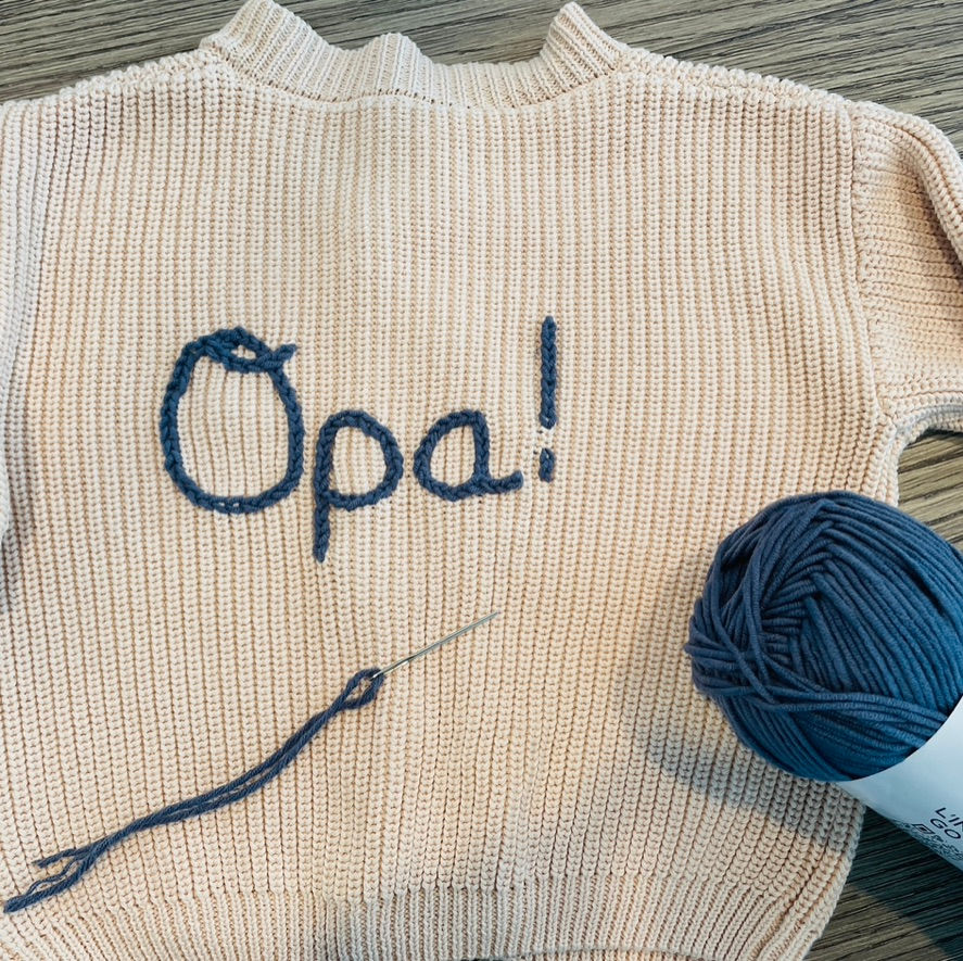 Thumbnail: Tsarouchia Baby Sweater, Opa! Greek baby Cardigan