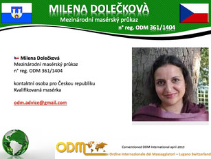🇨🇿 Registrations Association International Board of Massage Therapist 2019: Milenka Dolečková
