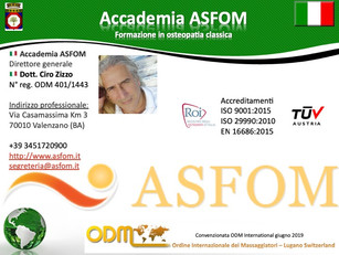 🇮🇹 Affiliations schools and professional associations 2019,
ASFOM Academy - Valenzano (BA) Italy