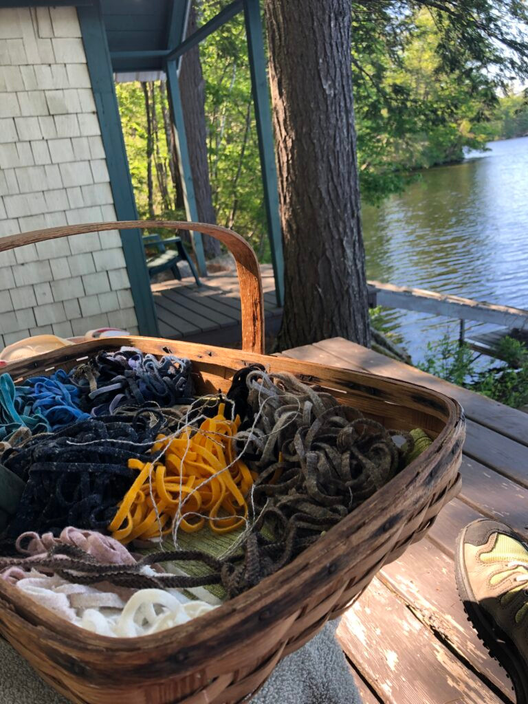 Hooking supplies are ready for staycation slow stitching