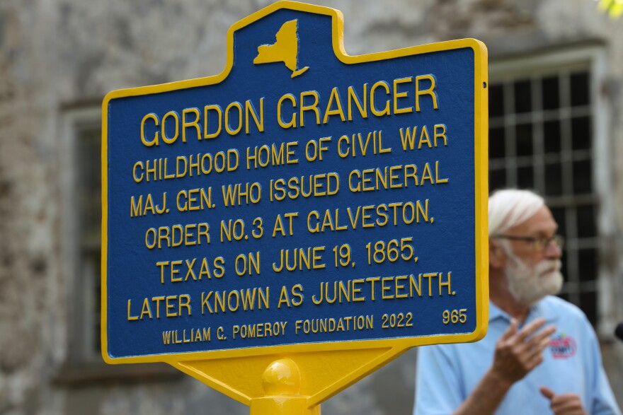 The childhood home of Union Major General Gordon Granger in the rural hamlet of Joy in Wayne County. Granger issued General Order No. 3 in Galveston, Texas, informing enslaved people that they were free.