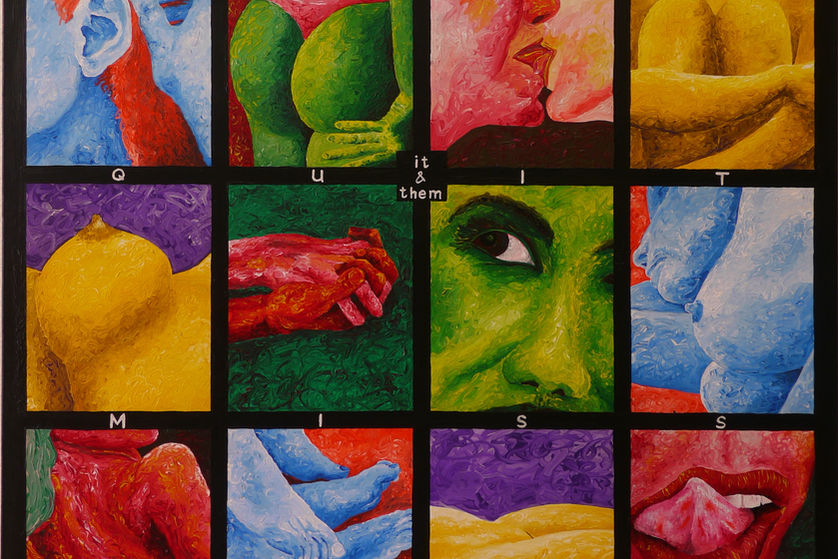 Fredy Haffner, Acrylbild, Acryl auf Leinwand, «it&them»