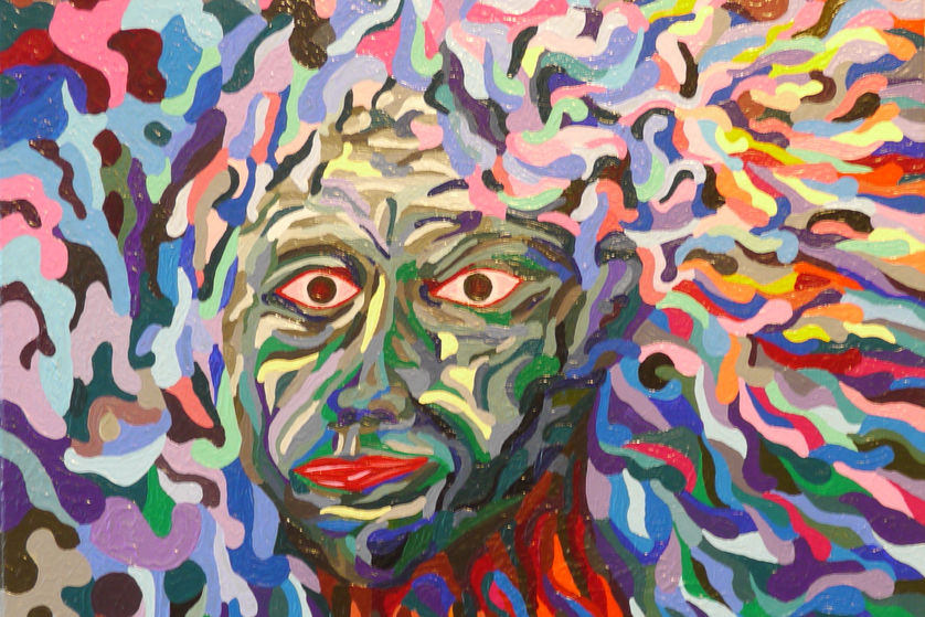 Fredy Haffner, Acrylbild, Acryl auf Leinwand, Meschugge Esther