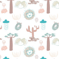 Safari baby apparel pattern design illustration