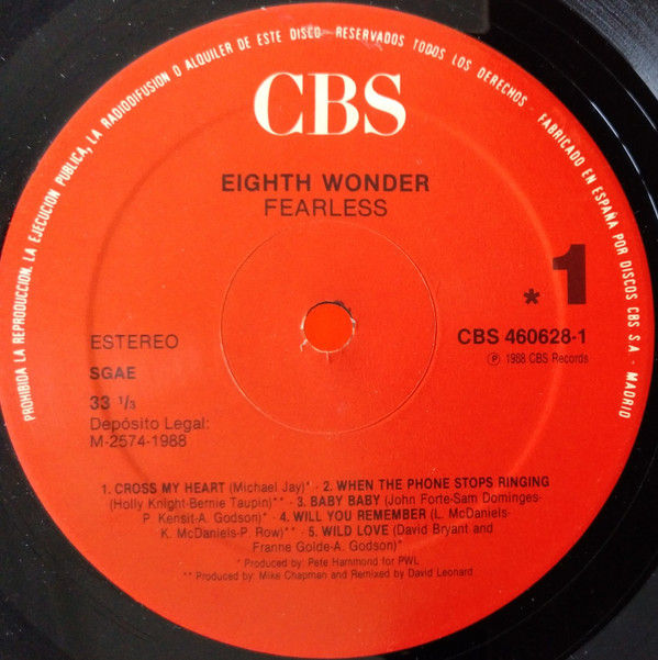 Thumbnail: Eighth Wonder - Fearless (LP, Album) Very Good Plus (VG+), Very Good Plus (VG+)