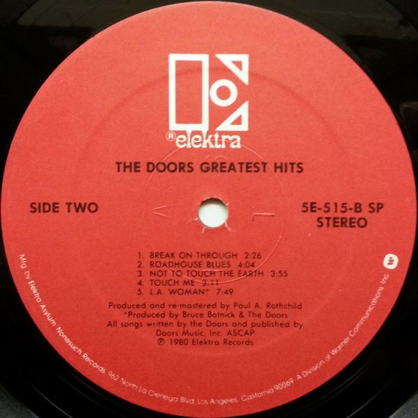 Thumbnail: The Doors - Greatest Hits (LP, Comp, SP-) Very Good (VG), Very Good Plus (VG+)