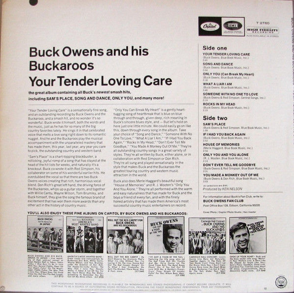 Thumbnail: Buck Owens And His Buckaroos - Your Tender Loving Care (LP, Album, Mono, Scr) Mi