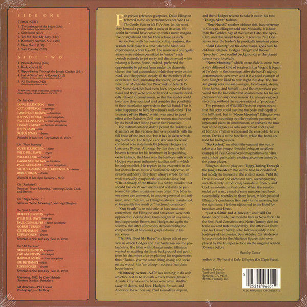 Thumbnail: The Duke Ellington Small Bands - The Intimacy Of The Blues (LP, Album) Very Good