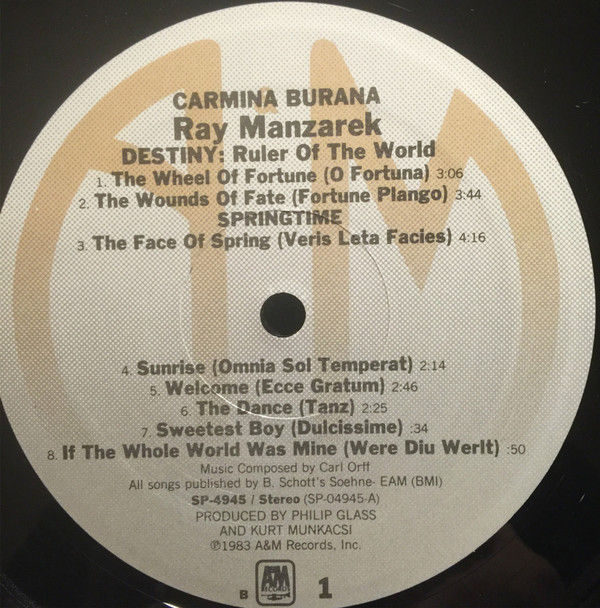 Thumbnail: Ray Manzarek - Carmina Burana (LP, Album) Very Good Plus (VG+), Very Good Plus (