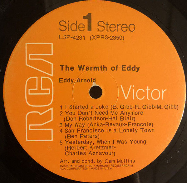 Thumbnail: Eddy Arnold - The Warmth Of Eddy (LP, Album, Ind) Very Good Plus (VG+), Generic