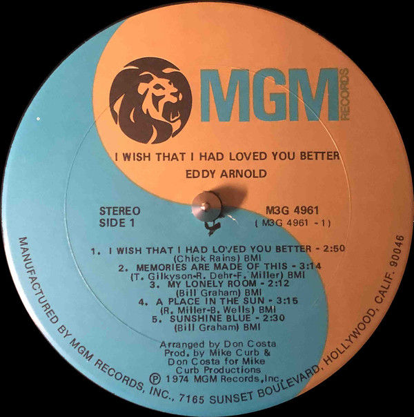 Thumbnail: Eddy Arnold - I Wish That I Had Loved You Better (LP, Album) Near Mint (NM or M-