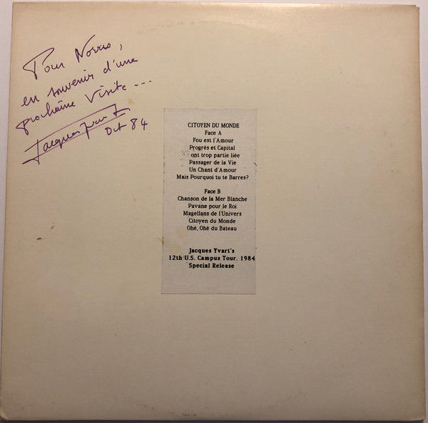 Thumbnail: Jacques Yvart - Citoyen Du Monde (LP, Album, Spe) Very Good Plus (VG+), Very Goo