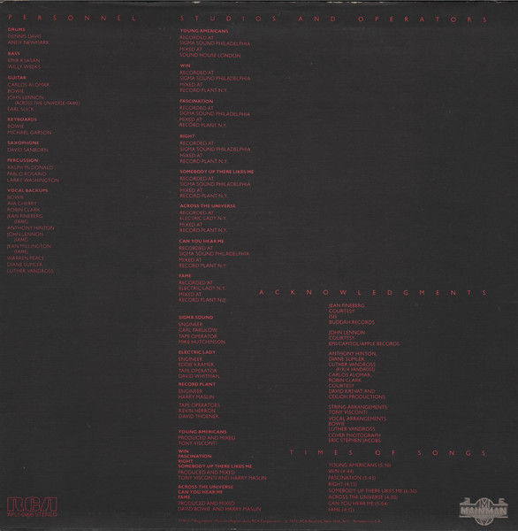 Thumbnail: David Bowie - Young Americans (LP, Album, Ind) Very Good Plus (VG+), Very Good P