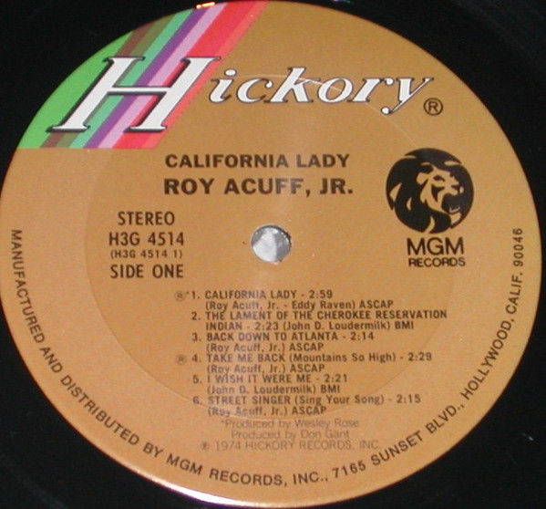 Thumbnail: Roy Acuff Jr. - California Lady (LP) Mint (M), Very Good Plus (VG+)